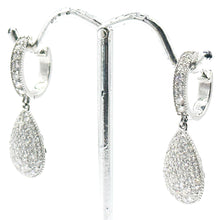 $9500 1.50Ct White Gold Diamond Pear Shape Hanging Fashion Women's Earrings