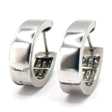 $9800 3.50Ct White Gold Princess Cut Diamond Three Row Huggie Hoop Earrings 14K