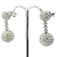 $7500 2.90Ct White Gold Diamond Hanging Earrings 14Kt