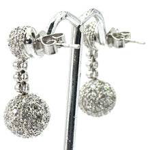 $7500 2.90Ct White Gold Diamond Hanging Earrings 14Kt