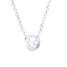 $1900 0.25Ct White Gold Diamond Bezel Set Solitaire Pendant Necklace 14Kt