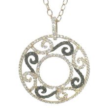 $12800 2.55Ct Rose Gold Black & White Diamond Antique Design Pendant 18Kt