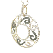 $12800 2.55Ct Rose Gold Black & White Diamond Antique Design Pendant 18Kt