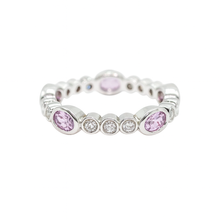 1.38Ct Natural Pink Sapphire and Diamond Eternity Ring 18Kt White Gold