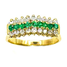 $2700 0.85Ct Yellow Gold Emerald and Diamond Ring 14Kt