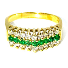 $2700 0.85Ct Yellow Gold Emerald and Diamond Ring 14Kt
