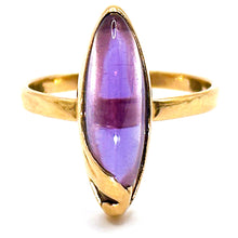 $1900 3.50Ct Rose Gold Amethyst Cabochon Women's Fashion Ring 14Kt