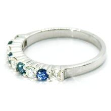 $2900 0.55Ct White Gold Sapphire and Diamond Anniversary Wedding Ring 14Kt