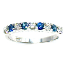 $2900 0.55Ct White Gold Sapphire and Diamond Anniversary Wedding Ring 14Kt