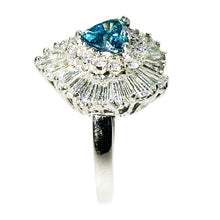 $28900 3.57Ct Platinum Blue Heart and Baguette Diamond Transformable Ring Pendant