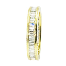 $4900 1.80Ct Yellow Gold Baguette Diamond Eternity Wedding Band 18Kt Size 7
