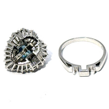 $28900 3.57Ct Platinum Blue Heart and Baguette Diamond Transformable Ring Pendant