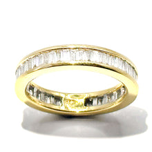 $4900 1.80Ct Yellow Gold Baguette Diamond Eternity Wedding Band 18Kt Size 7