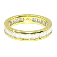 $4900 1.80Ct Yellow Gold Baguette Diamond Eternity Wedding Band 18Kt Size 7