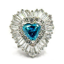 $28900 3.57Ct Platinum Blue Heart and Baguette Diamond Transformable Ring Pendant