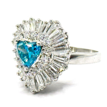 $28900 3.57Ct Platinum Blue Heart and Baguette Diamond Transformable Ring Pendant