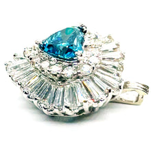 $28900 3.57Ct Platinum Blue Heart and Baguette Diamond Transformable Ring Pendant