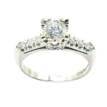 $5900 1950's Antique Platinum Diamond Engagement Ring 1.01Ct