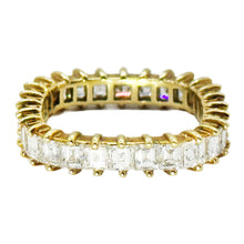 $9900 2.66Ct Yellow Gold Square Diamond Eternity Wedding Band Ring 18Kt