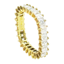 $9900 2.66Ct Yellow Gold Square Diamond Eternity Wedding Band Ring 18Kt