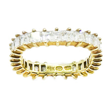 $9900 2.66Ct Yellow Gold Square Diamond Eternity Wedding Band Ring 18Kt