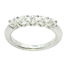 $5800 1.00Ct White Gold Luna 5 stone Diamond Wedding Band 14Kt