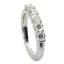 $5800 1.00Ct White Gold Luna 5 stone Diamond Wedding Band 14Kt