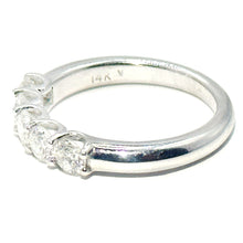 $5800 1.00Ct White Gold Luna 5 stone Diamond Wedding Band 14Kt