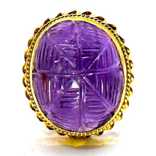 $2200 14Ct Yellow Gold Antique Design Amethyst Cabochon Ring 14Kt