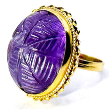 $2200 14Ct Yellow Gold Antique Design Amethyst Cabochon Ring 14Kt