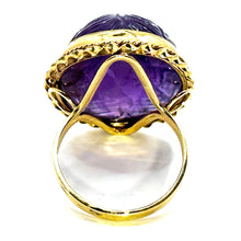 $2200 14Ct Yellow Gold Antique Design Amethyst Cabochon Ring 14Kt