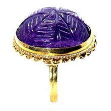 $2200 14Ct Yellow Gold Antique Design Amethyst Cabochon Ring 14Kt