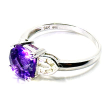 $1900 2.10Ct White Gold Cushion Amethyst and Diamond Ring 14Kt