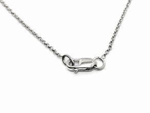 0.15Ct Diamond Cross Pendant Vintage 16in Chain 14K White Gold Bezel Set
