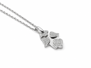 0.50ct Natural Diamond Hamsa Heart Pendant 18K White Gold 16