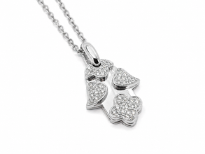 0.50ct Natural Diamond Hamsa Heart Pendant 18K White Gold 16