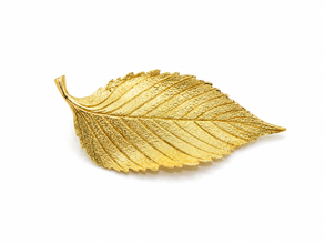 Vintage Tiffany & Co. Leaf Brooch Pin 18K Yellow Gold Textured Estate 13.08g