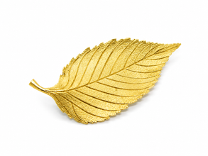 Vintage Tiffany & Co. Leaf Brooch Pin 18K Yellow Gold Textured Estate 13.08g