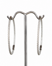 14KT White Gold Inside-Out Natural Diamond Hoop Earrings – Approximately 1.30–1.50 CTW Round Brilliant Diamonds