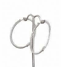 14KT White Gold Inside-Out Natural Diamond Hoop Earrings – Approximately 1.30–1.50 CTW Round Brilliant Diamonds