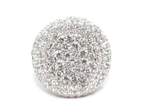 6.25 Ct White Gold Diamond Pave Set Cocktail Fashion Women's Ring 18 Kt