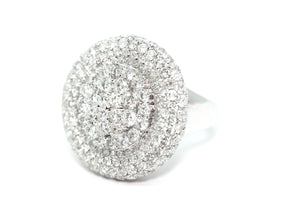 6.25 Ct White Gold Diamond Pave Set Cocktail Fashion Women's Ring 18 Kt