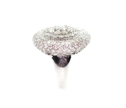 6.25 Ct White Gold Diamond Pave Set Cocktail Fashion Women's Ring 18 Kt