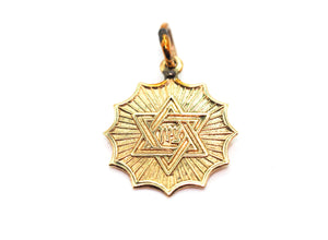 Reflective Jewish Star Pendant 14KT Yellow Gold 0.50 Inch