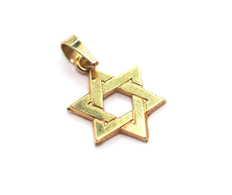 Jewish Star Pendant 14KT Yellow Gold 0.50 Inch