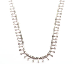 3.66 Ct Natural Diamond White Gold 14KT Fancy Necklace
