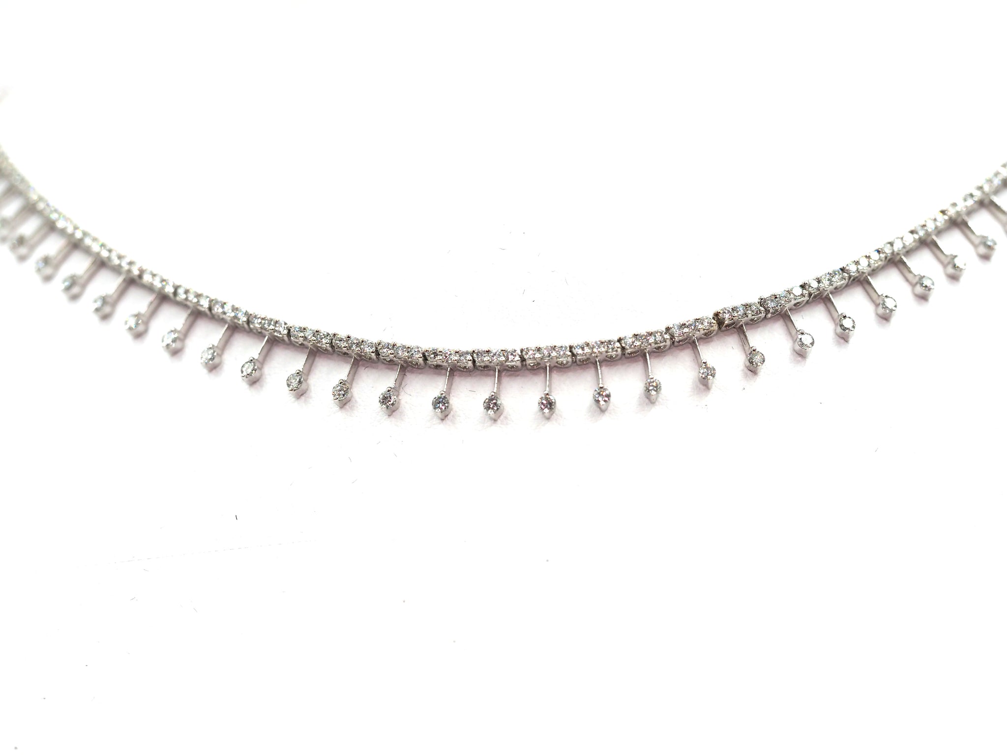 3.66 Ct Natural Diamond White Gold 14KT Fancy Necklace