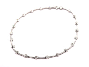 0.77 Ct Natural Diamond Bezel Set 14KT White Gold Necklace