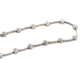 0.77 Ct Natural Diamond Bezel Set 14KT White Gold Necklace