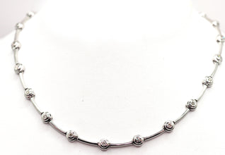 0.77 Ct Natural Diamond Bezel Set 14KT White Gold Necklace